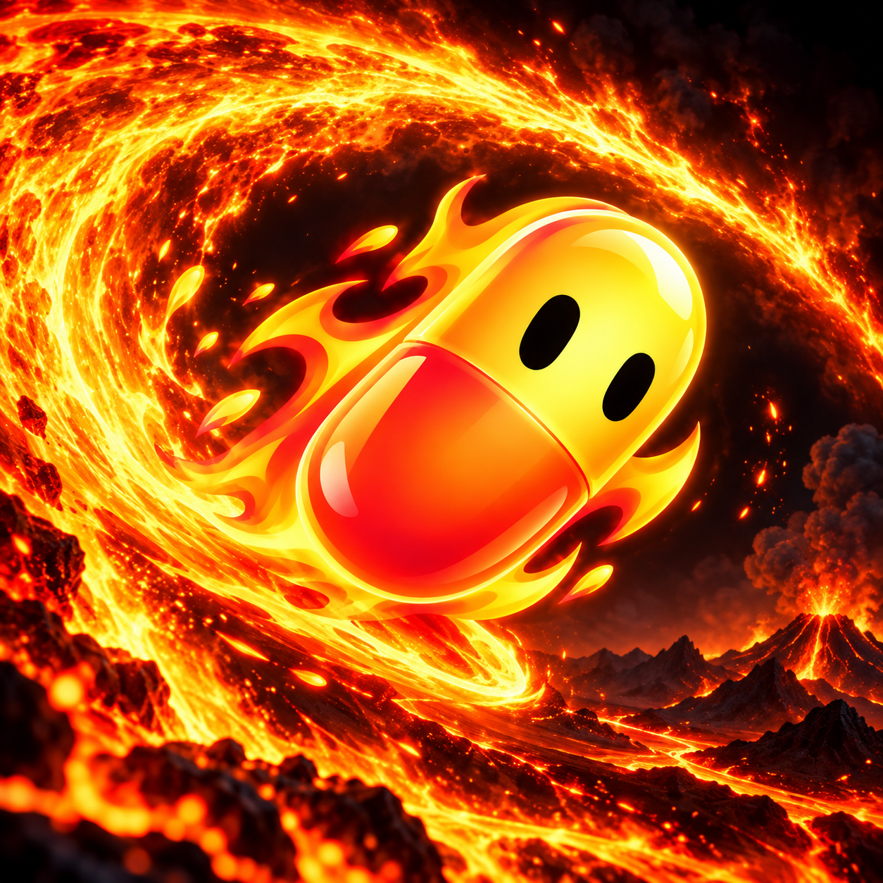 HOTPUMP racing through a dark tunnel of molten light